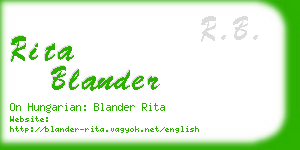 rita blander business card